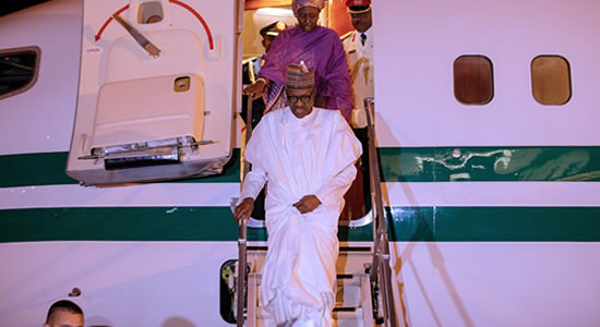 President Buhari Arrive Borno State To Assess Insecurity, Inaugurate Projects